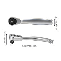 Compact Head Double-Direction Ratchet Wrench Polished Silver Hand Tool