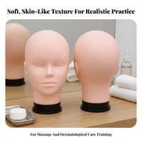 Realistic Skin Texture Makeup Practice Head Multifunctional Makeup Practice Mannequin Easy to Clean for Beginners, Cosplayers, Salon