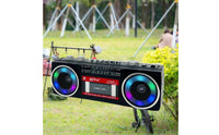 USB/SD Card Playback Retro Bluetooth Boombox Double Power Supply Portable Radio Cassette Recorder for Beach