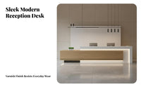 Reception Desk Lacquered Finish Modern Reception Desk Sturdy Construction Checkout Counter for Receptionists, Retailers, Hotel, Medical Office