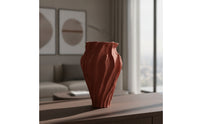 Vase with Irregular Edge Handcrafted Irregular Vase Matte Ceramic Flower Holder for Art Lovers, Entryway Table