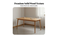 5 Pieces Natural Wood Dining Furniture Rectangular Dining Table and Chairs Solid Wood Dining Set Table and Chair Set Smooth Polished Surface Suitable for Family Meals Apartments Living Room