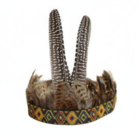 Feather Headdress Real Feathers Tribal Feather Headband Adjustable Fit