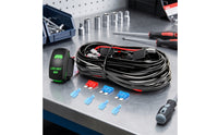 LED Wiring Harness 3m Light Wiring Harness Kit Quick-Connect Insulated for off-Road