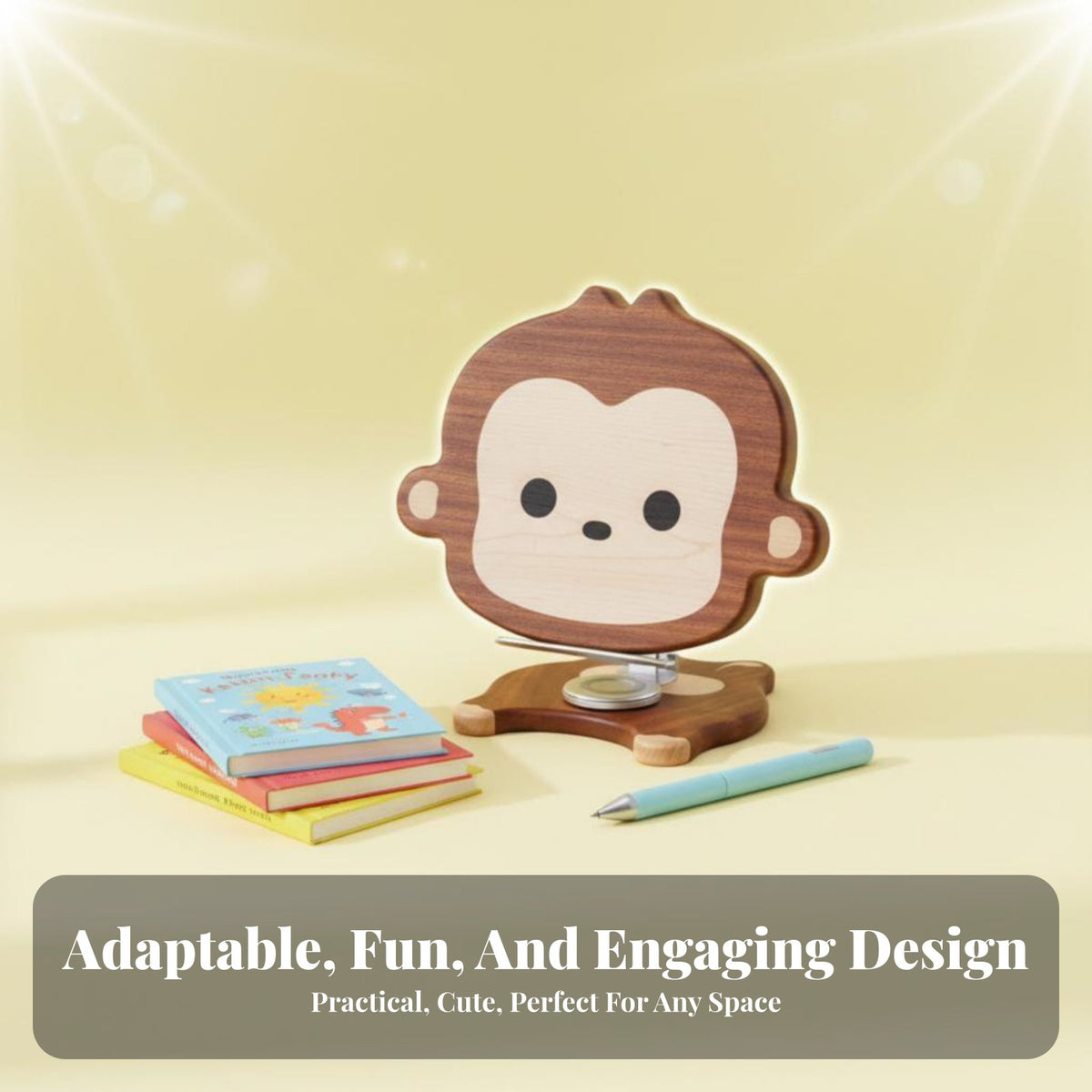Monkey-Shaped Reading Rack Adjustable Multi-Angle Reading Easel for School, Kids
