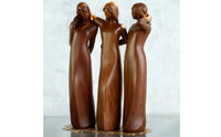 Wood-Look Three Sisters Figurine Stylized Resin Figurine Smooth Resin Statue Artisanal for Friends, Collectors, Shelf, Office