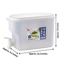 Water Container and Juice Jug for Fridge, 3 Litre Water Pitcher with Dispenser Tap, Modern Minimalist Fridge Jug for Cold Brew Iced Tea and More
