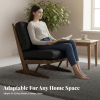 Wabi-Sabi Design Wood Frame suspended Chair Retro design Indoor Furniture Minimalist Aesthetic Lounge Seating adaptable Placement for Interior Designers, Homeowners, Readers, Living Room, perusing corner, Bedroom, Office