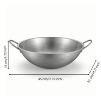Hot Pot Vessel with Handles Flat Base Stainless Steel Pot Three Ply Cookware for Tabletop Dining