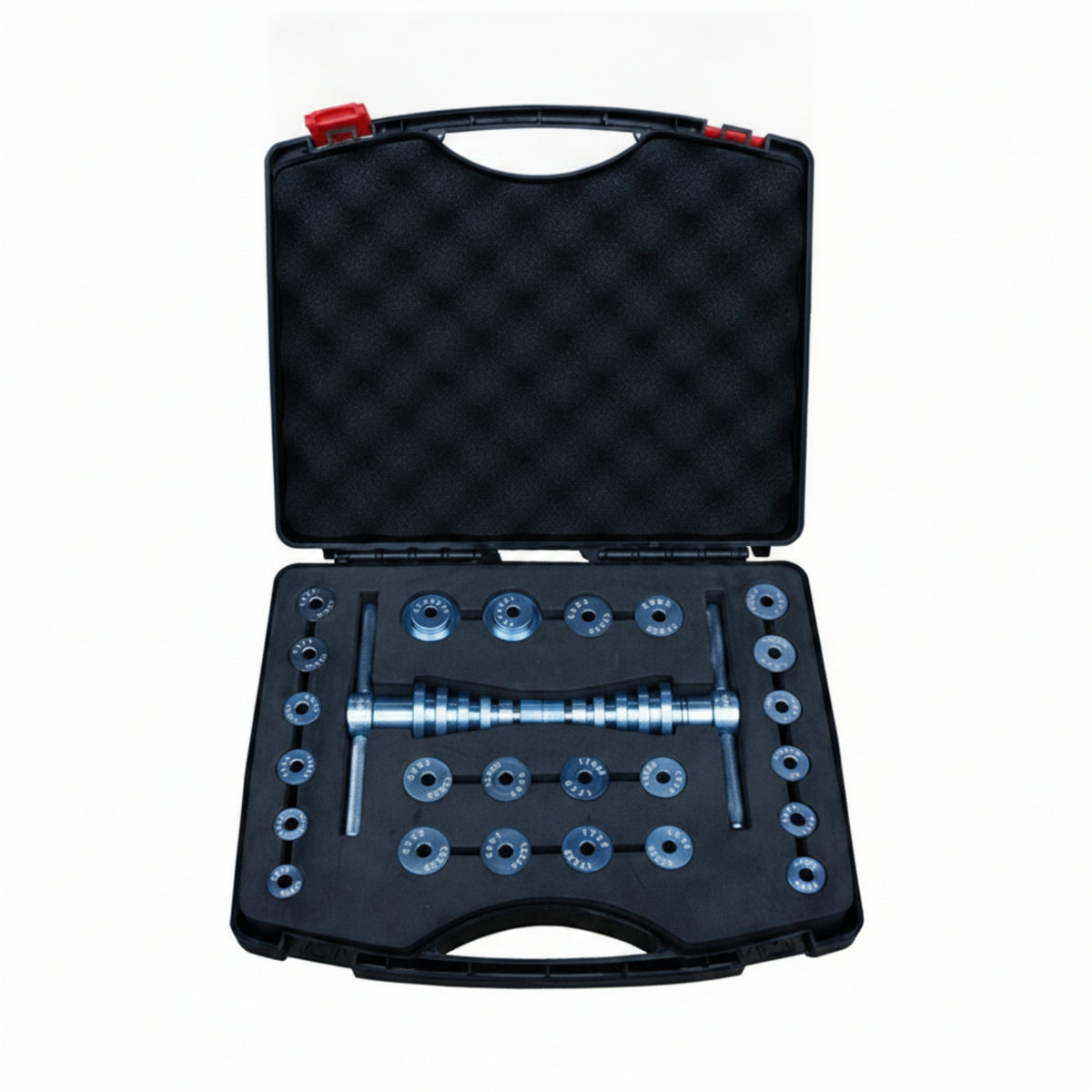 CNC Machined Bike Bearing Press Anodized Blue Hub Bearing Press Set Hard Case Foam Cutouts for Bike Repair Shop, Workshop