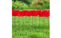 50 Pieces Marking Flag with Steel Wire Pole Outdoor for Landscapers, Gardeners