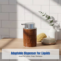 Ceramic Bathroom Lotion Bottle Pump Dispenser for Shower, Hotel, Home, Refillable