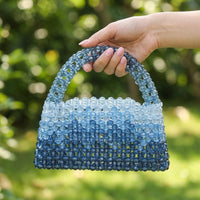 High-quality handbag, fashionable acrylic box bag 22x10x5cm, versatile handmade crossbody bag for evening & parties