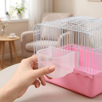 Hanging Bird Feeder featuring A Container, Attachable Parrot Feeder and Bird Cage Accessory