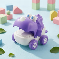 Pull-String Toy Car Open Mouth Dinosaur Toy Car Big Eyes