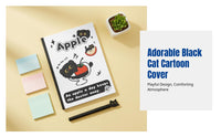Cute Black Cat Mini Notebook, Pocket Notepad, Blank Portable Cartoon Stationery, Student Supplies, Ins Style