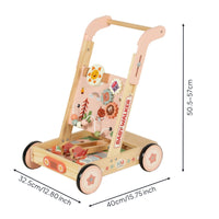 Wooden Infant Pusher with Activity Board Multi-Functional Infant Pusher with Activity Center Learning for Young Children, Infants, Nursery