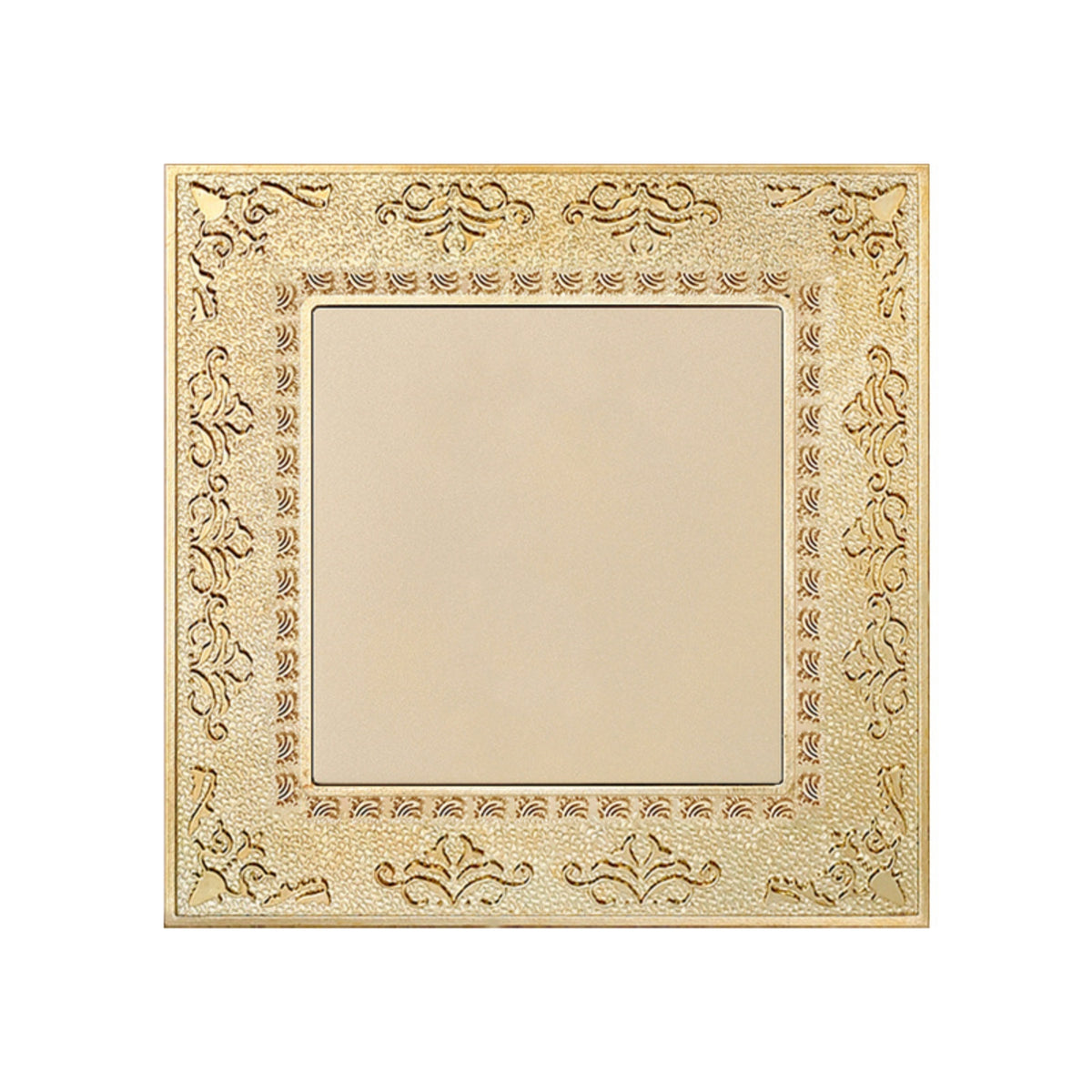 Wall Plate with Floral Border Antique Gold Switch Faceplate Ornate