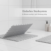 Interlocking Non-Slip Shower Mat for Bathroom and Toilet, Waterproof Grid Design