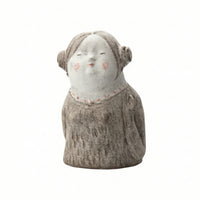 Girl Figurine Stylized Ceramic Figurine Hand-Painted Tabletop Sculpture for Interior Decorators, Art Collectors, Shelf, Living Room, Entryway