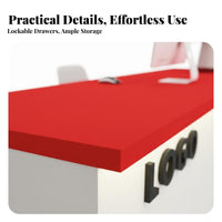 Modern Front Desk Reception Counter Cashier Desk Sturdy Construction Spacious Storage Simple Design Suitable for Company Business Owners Boutique Retail Store Lobby