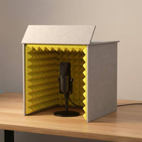 Noise Reduction Desktop Vocal Booth Detachable Portable Audio Recorder Isolation Barrier Quick Assembly Mini Recording Booth Adjustable for Streamers, Podcasters, Voice Actors, Home Studio