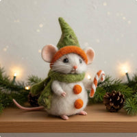 Lightweight Holiday Mouse Decoration Stocking Stuffer Gift Holiday Mouse Doll Cute Design for Holiday Decor, Tabletop Display