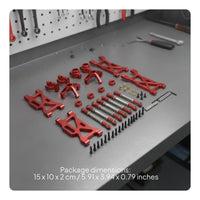 CNC Machined 1/10 Scale RC Upgrade Kit Long-Lasting 1/10 Scale RC Car Parts Anodized Finish Metal Chassis Upgrade Set Easy Installation for Racing