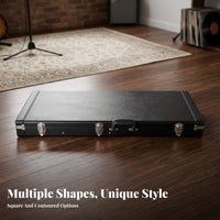 Electric Guitar Hard Case Soft Interior Electric Guitar Case Carrying Handle Music Gear Black Finish Metal Latches