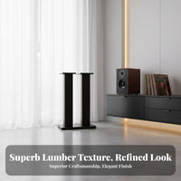 2 Pieces Sand-Fillable Column Floor Standing Speaker Stand Includes Isolation Spikes Bookshelf Speaker Stand Vibration Damping Design Audio Equipment Accessory Sturdy and Stable for Audiophiles, Home Theater Enthusiasts, Listening Room