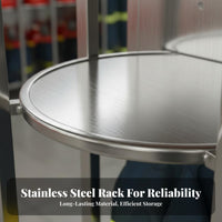 Firefighter Gear Rack Stainless Steel Construction Fire Station Uniform Rack 360° Rotation Rotating Turnout Gear Stand for Firefighters