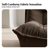 Stylish Armless Floor Sofa Minimalist Aesthetic Caterpillar Sofa Chair Ergonomic Design Indoor Seating Soft Corduroy Cover for Adults, Students, Living Room, Bedroom, Apartment, perusing corner