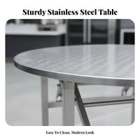 Foldable Design Portable Meal Stand Space-Saving Folding Table Rust-Resistant Household Furniture Multi-Purpose for Restaurant Owners, Event Planners, Dining Room, Banquet Hall, Indoor, Parties