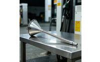 Metal Gooseneck Funnel Heavy Duty Funnel with Screen Spill-Resistant for Vehicle Owners, Automotive Maintenance, Garage