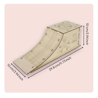 Gift Idea Wooden Skate Display Stand Tabletop Desktop Finger Skate Park Portable Size Finger Skateboard Park for Children, Desk, Room Decor