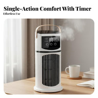Cools & Humidifies Misting Desk Fan 8 Hour Timer Desktop Water Cooling Fan LED Nightlight for Office Workers, Students, Bedroom, Dorm Room