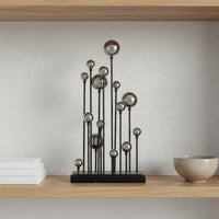Ball Sculpture Desktop Display Gold Sphere Decor Gift Idea Gold Metal Sculpture for Office