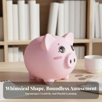 Piggy Bank Creative Gift Cartoon Pig Bank Fun Toy Pig Box for Kids, Children, Nursery, Bedroom Decor