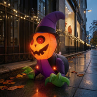 Spooky Halloween Window Decoration Hanging Pumpkin Ghost Decoration Quick Inflation Halloween Inflatable Colorful for Party
