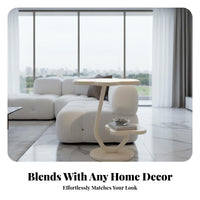 Movable Sofa Side Table Sturdy Frame Sofa Snack Table Modern Small Nightstand Rounded Edges Home Furniture for Bedroom