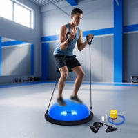 Half-Dome Balance 60cm Balance with Resistance Cord Glossy Half Exercise Ball for Fitness Enthusiasts, Yogis, Home Gym, Pilates Class