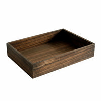 Rectangular Wooden Tray Dark Brown Vintage Wooden Tray Open open-Sided Serving Platter