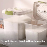 Moisture-Proof Rice Storage Bin Large Capacity Airtight Rice Container Transparent Body for Bakers