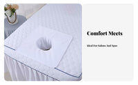 Highly Absorbent Massage Face Hole Towel Soft and Comfortable Face Hole Massage Table Cover Machine Washable for Estheticians, Spas