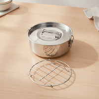Stainless Steel Steamer Basket Compact Steamer Pot with Lid Versatile Cookware Long-Lasting for Kitchen