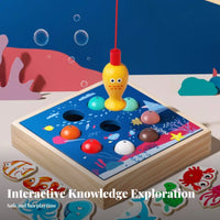 Educational Fishing Toy Develops Manual Skills Fishing Game Great Gift Wooden Sea Creature Activity Set Promotes Hand-Eye Coordination for Toddlers, Preschoolers, Preschool, Daycare