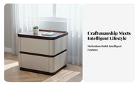 Combination Lock Locking 2-Drawer Cabinet Modern Design 2-Drawer Locking Nightstand Keyless Entry Bedside Table Sturdy Construction for Homeowners, partners, technology aficionados, Next to Bed, Guest Room, Apartment, Home Office