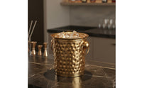 Hammered Stainless Steel Ice Bucket Easy to Gleaming Metal Champagne Bucket Cooling Stainless Steel Beverage Chiller for Restaurants, Party