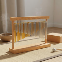 52 Tone Double Row Bar Chimes Sound Therapeutic Tabletop Meditation Chimes Wide Tonal Range Wooden Frame Chime Instrument