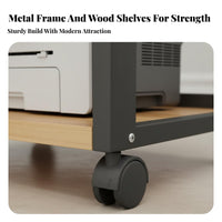 Heavy Duty Audio Equipment Stand Sturdy Construction Adjustable Shelf Unit on Wheels Easy Assembly Multi-Tier Rolling Rack Space Saving for Audiophiles, Living Room, Kitchen